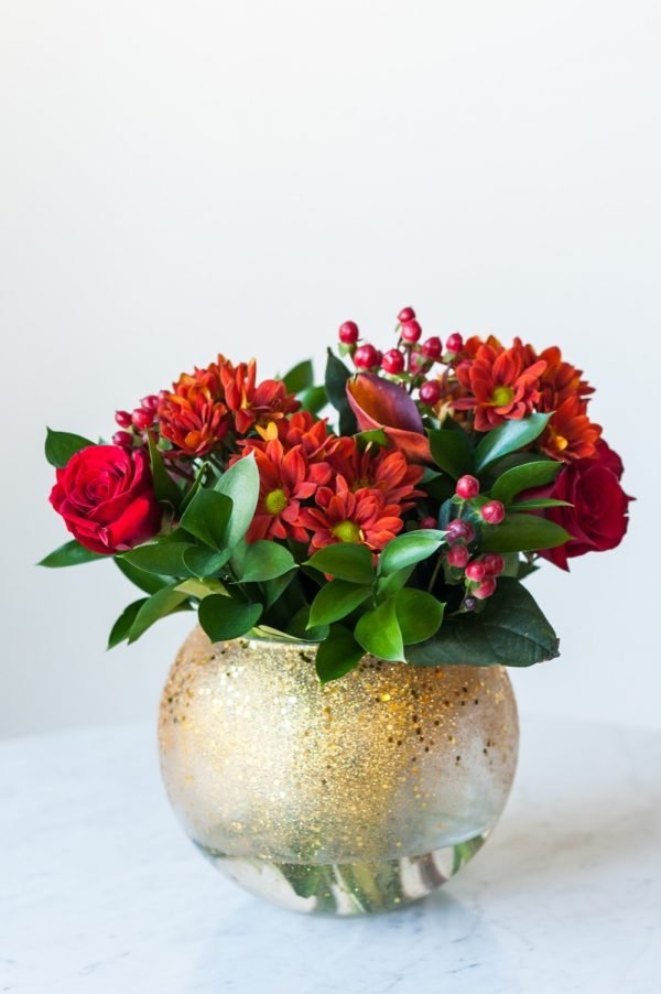 Confetti glitter vase.
