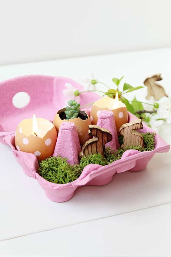 Easy and affordable Easter centre piece.