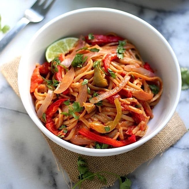 One-pan veggie fajita pasta.