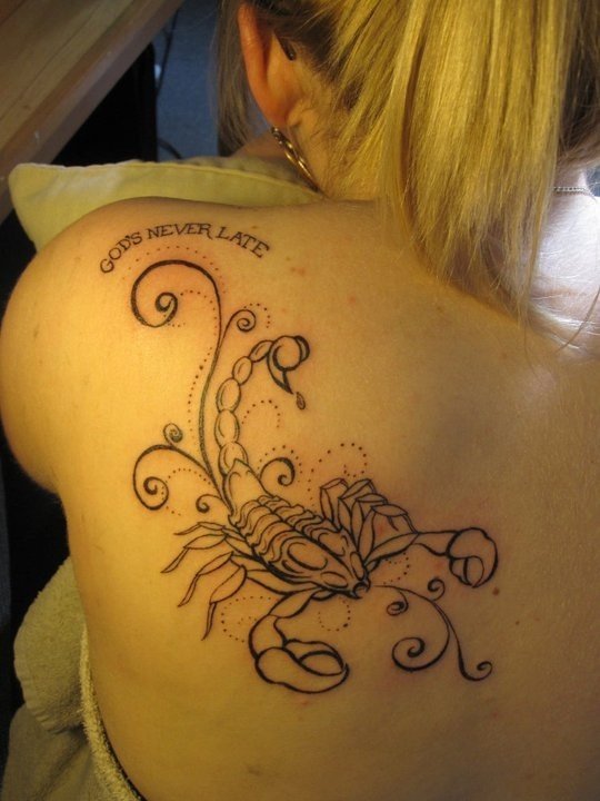 Scorpion Back Tattoo.