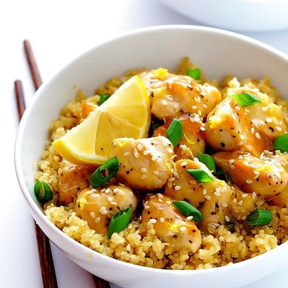 Skinny honey lemon chicken.