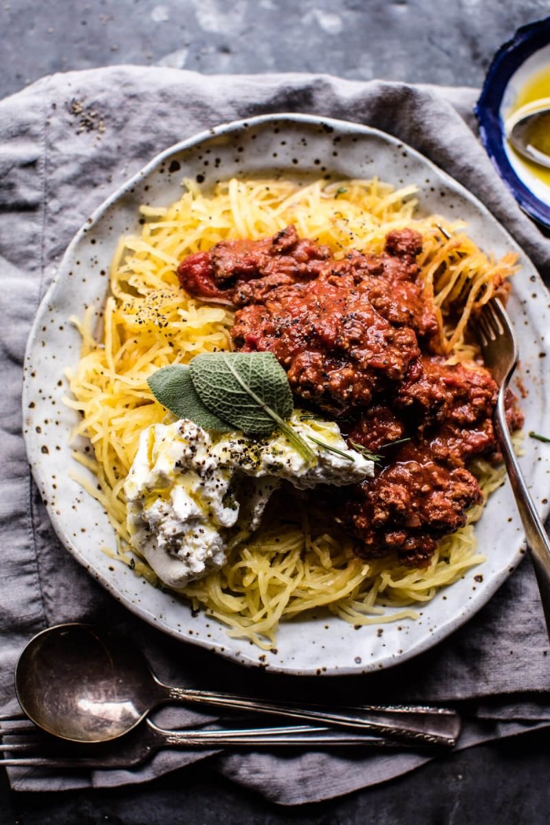 Slow Cooker Spaghetti Squash with Bolognese