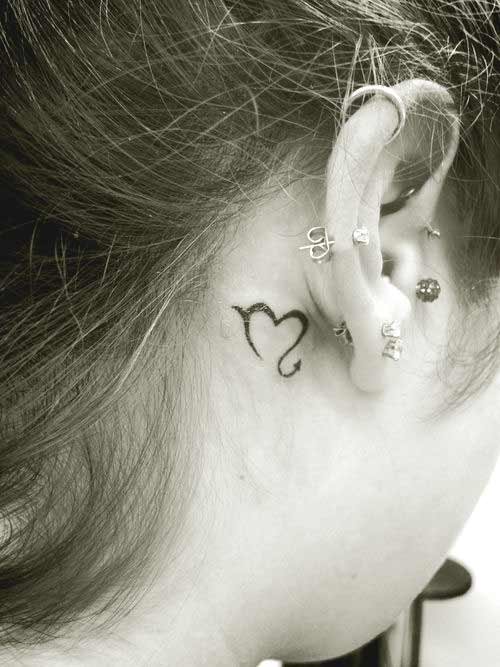 Small Scorpio tattoos design behind the ear.