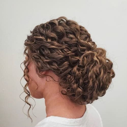 Elegant Curly Low Bun