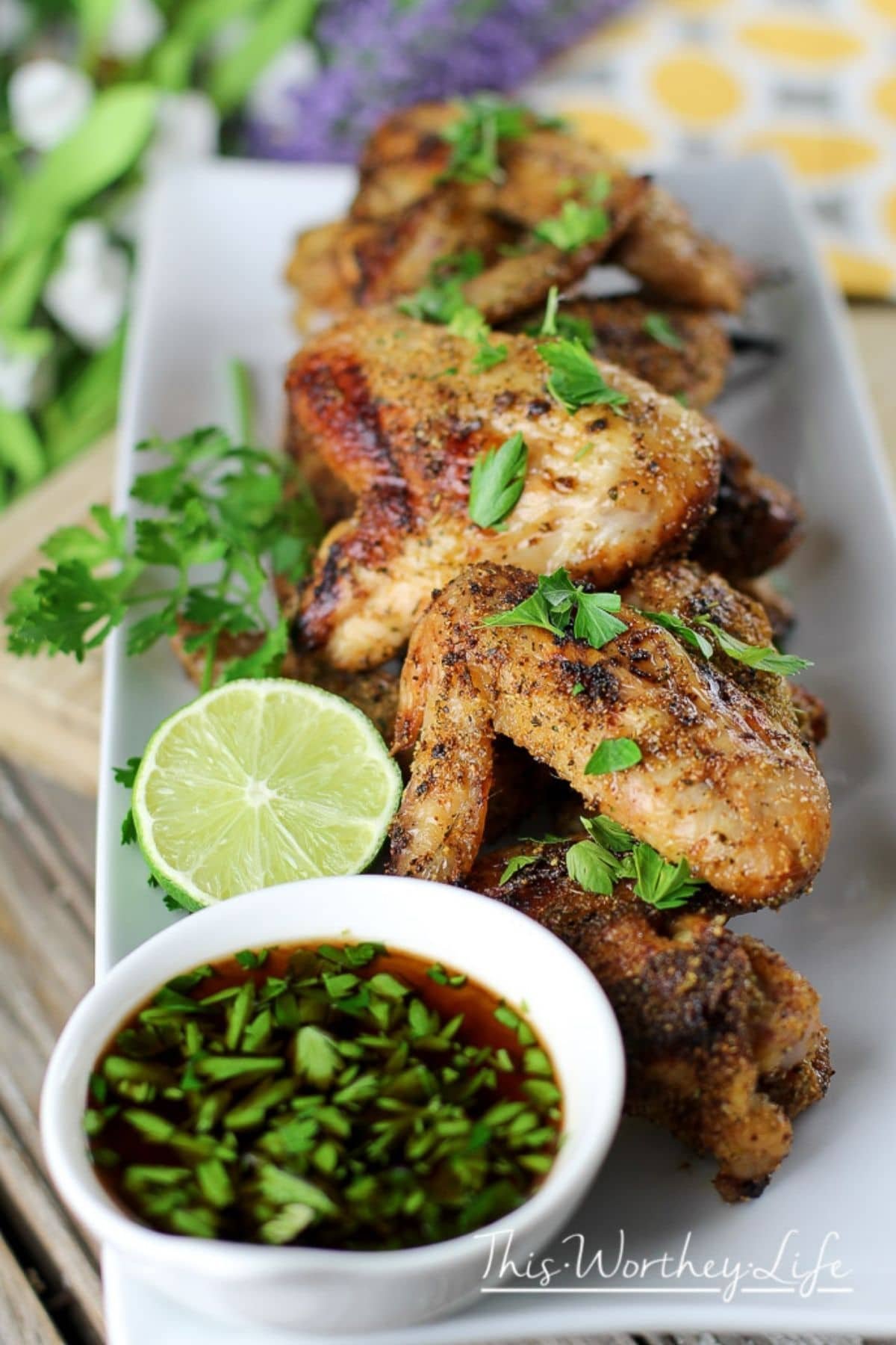 Balsamic Cilantro Grilled Chicken Wings
