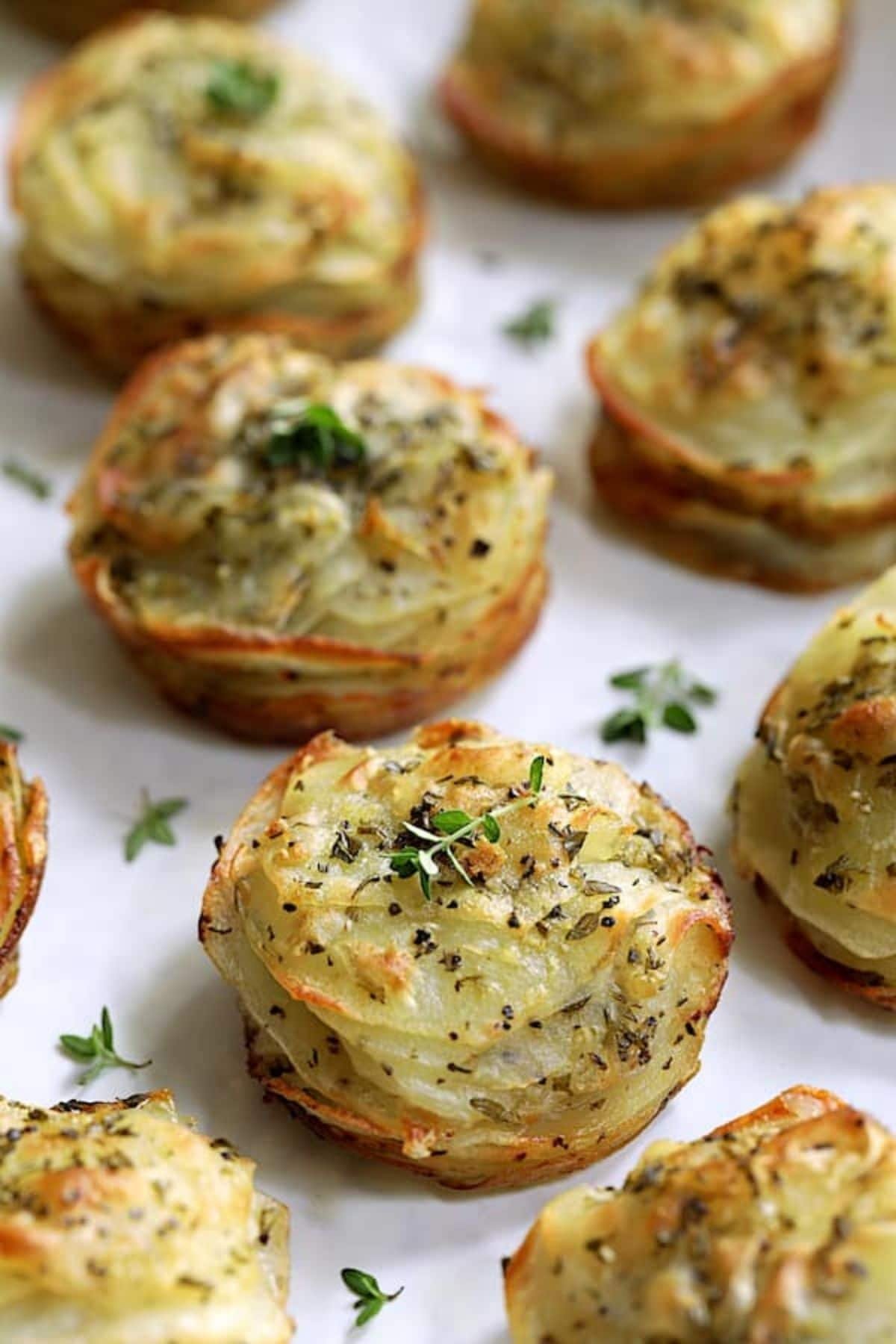 Garlic Herb Muffin Pan Potato Galettes