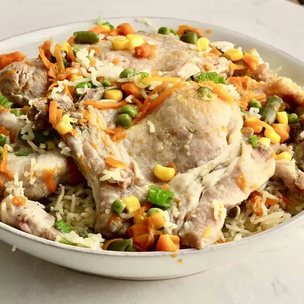 Instant Pot Pork Chops & Rice with Vegetables