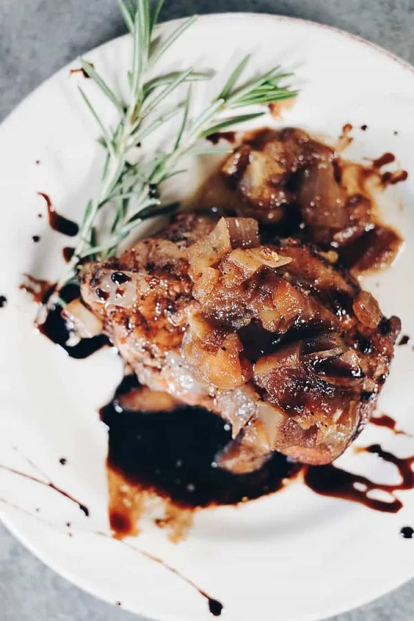Instant Pot Pork Chops with Apple Balsamic Topping