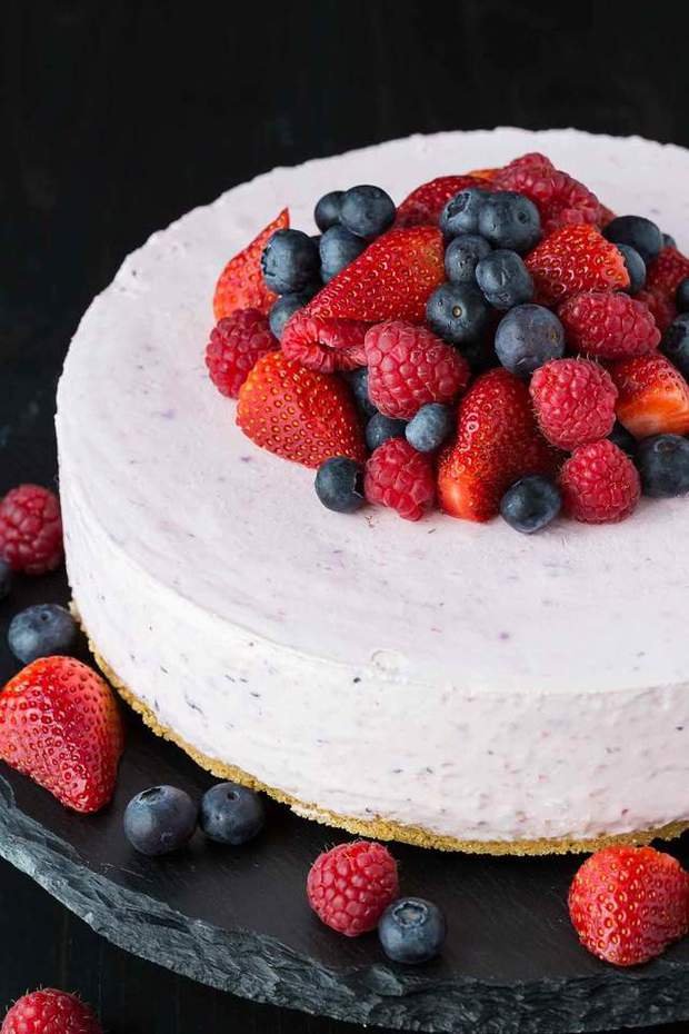 No Bake Berry Cheesecake