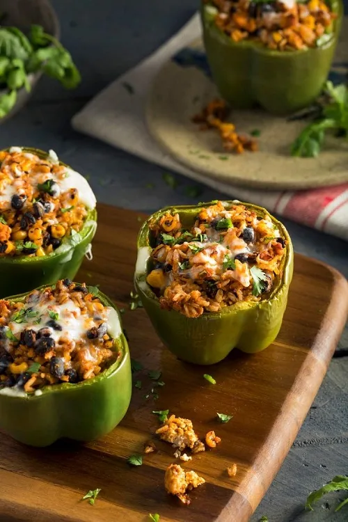 Slow Cooker Vegetarian Barbeque Stuffed Peppers
