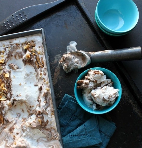 Peanutty Coconut Vanilla Fudge Ice Cream