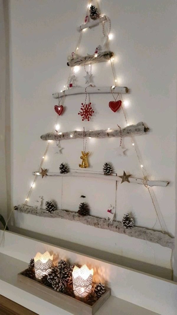 Light up wall christmas tree handmade