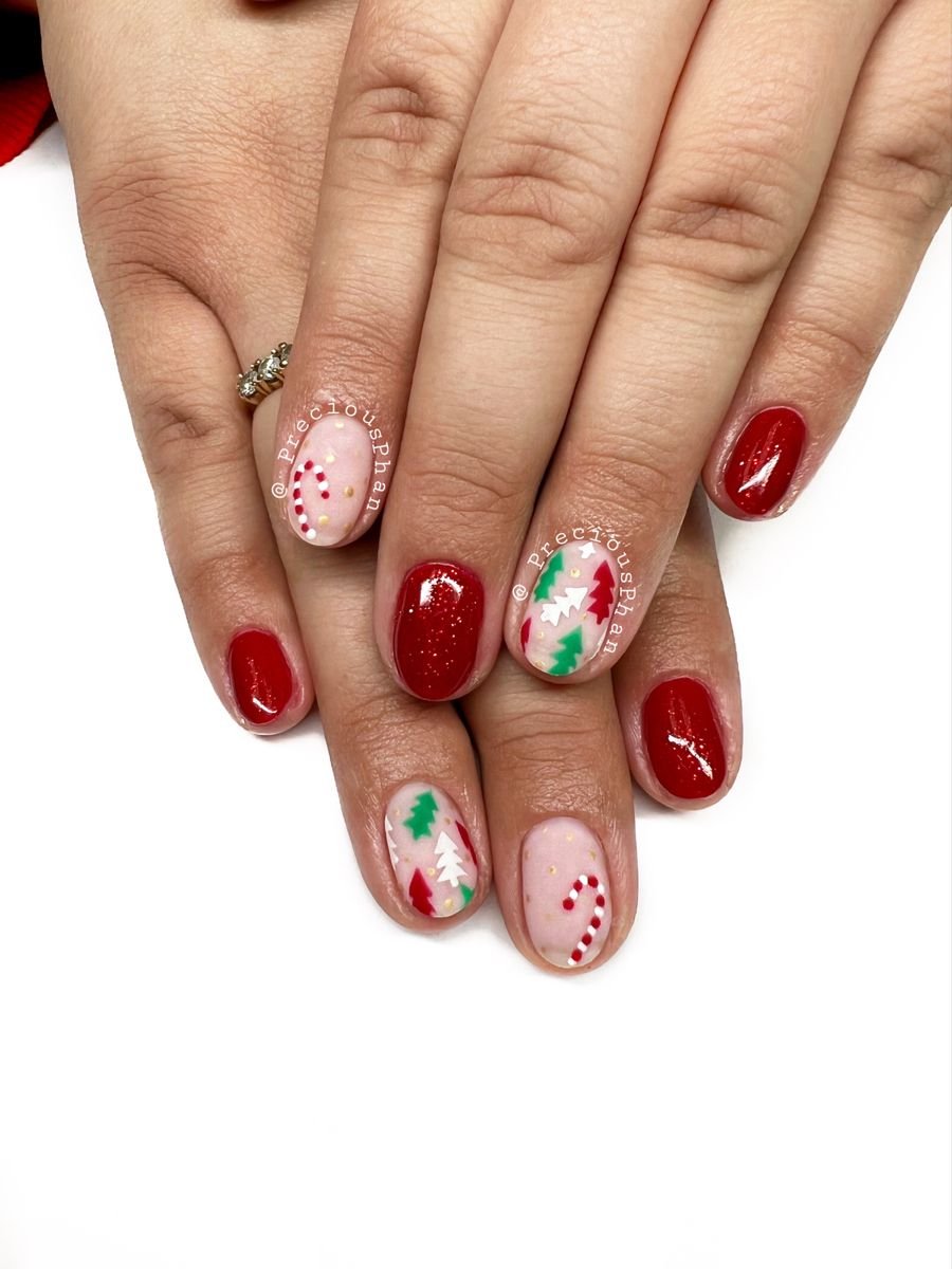 Christmas trees. Candy canes