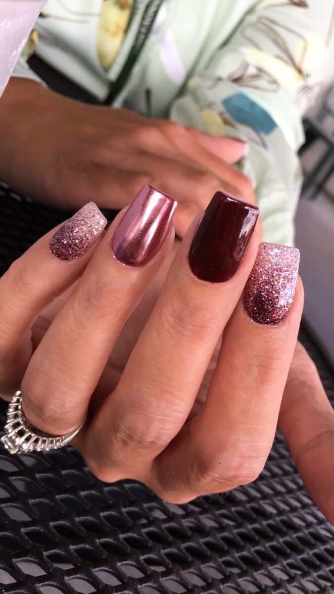 Fall Nail Colors Glitter Nails Chrome Nails