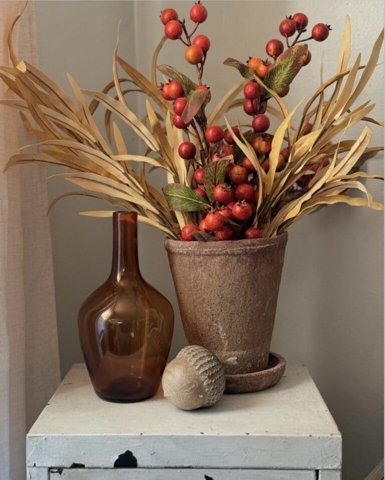 Autumn Bathroom Shelf Decor