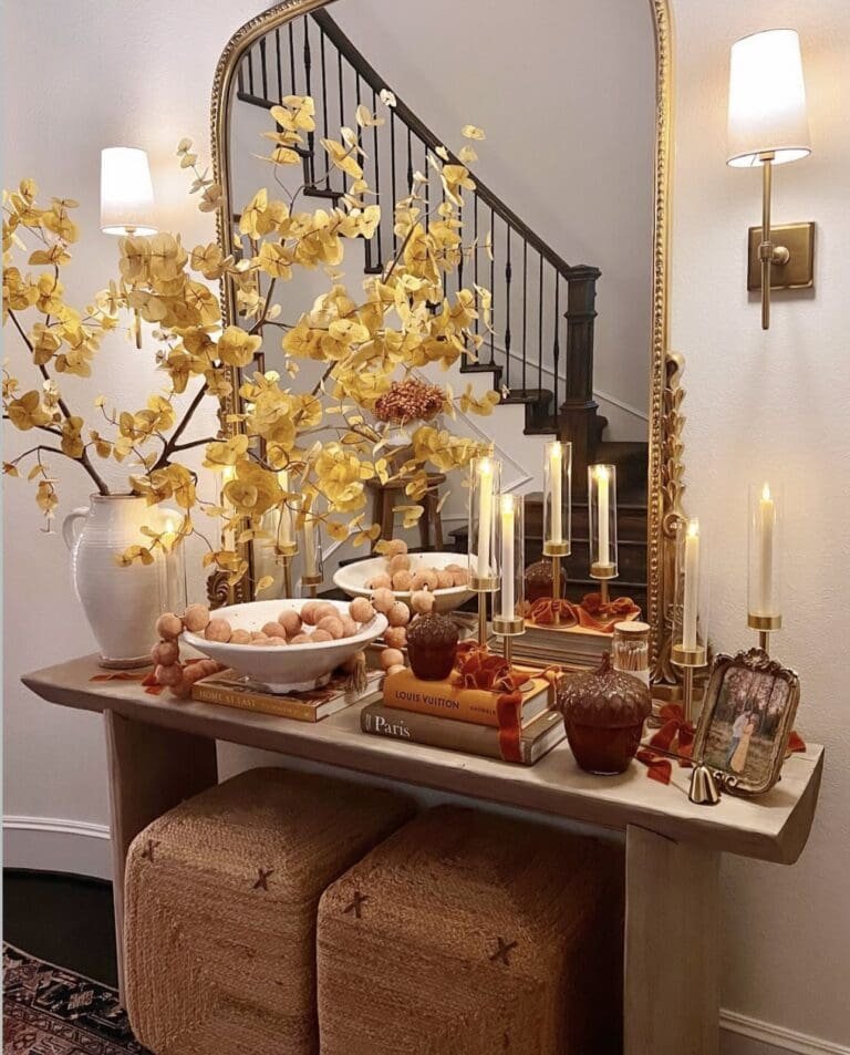 Entryway Table Fall Decor