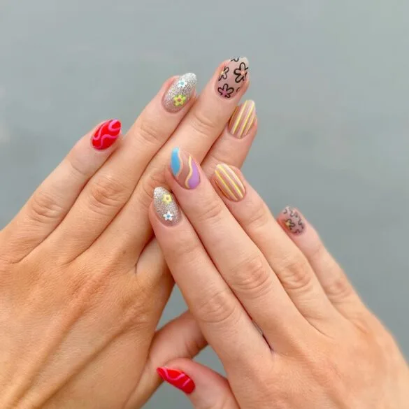 Adorable Mix and Match Nails