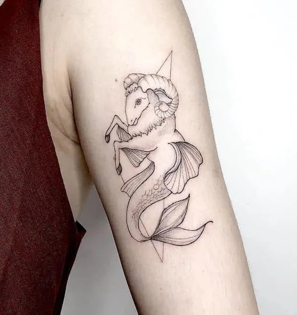 A feminine and original sleeve tattoo for Capricorn women