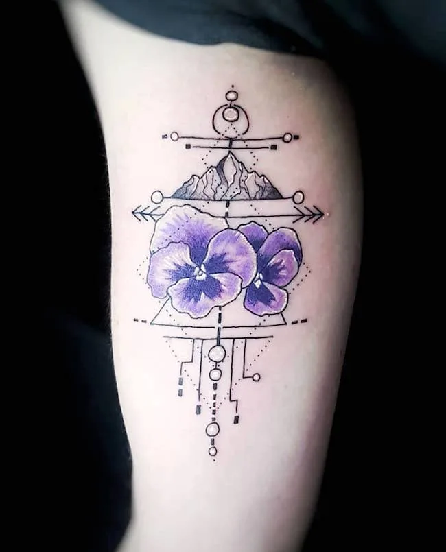 A pansy arm tattoo