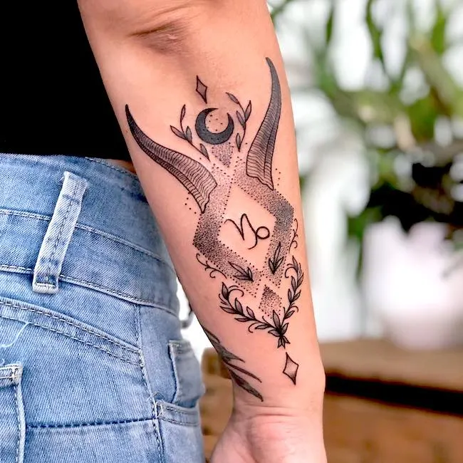 Abstract blackwork on the forearm