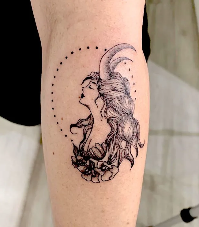 An elegant Capricorn tattoo