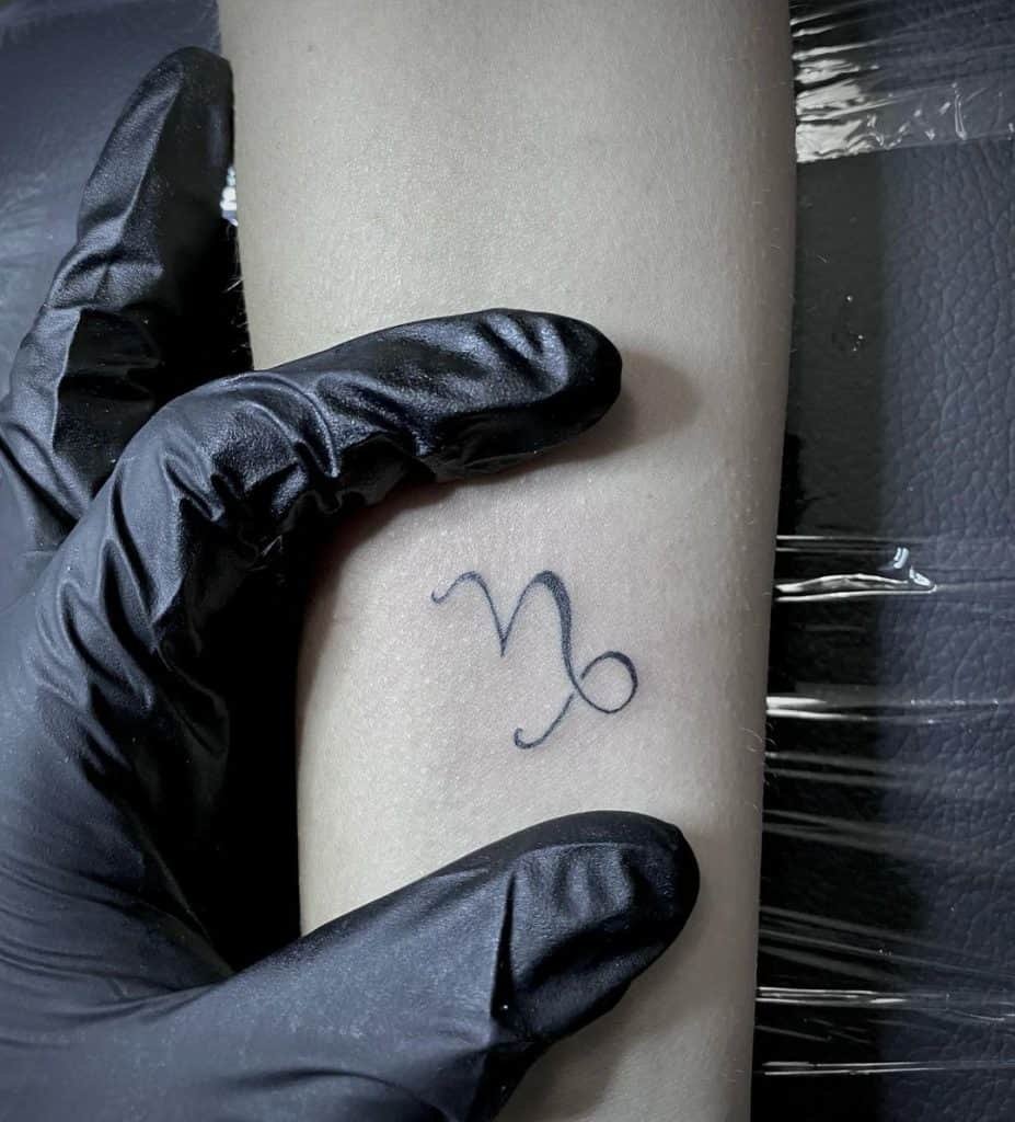 Capricorn Sign on the Wrist Tattoo