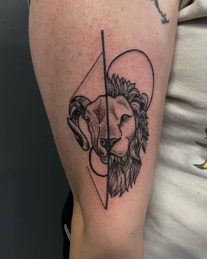 Capricorn and Another Zodiac Sign Tattoo