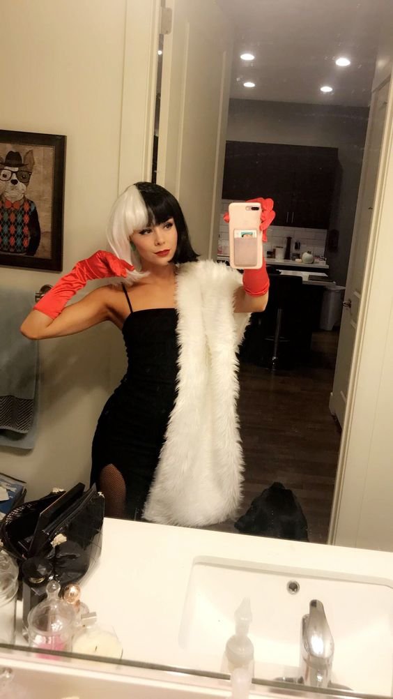 A Cruella De Vil costume