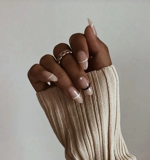 Almond Striped Tips
