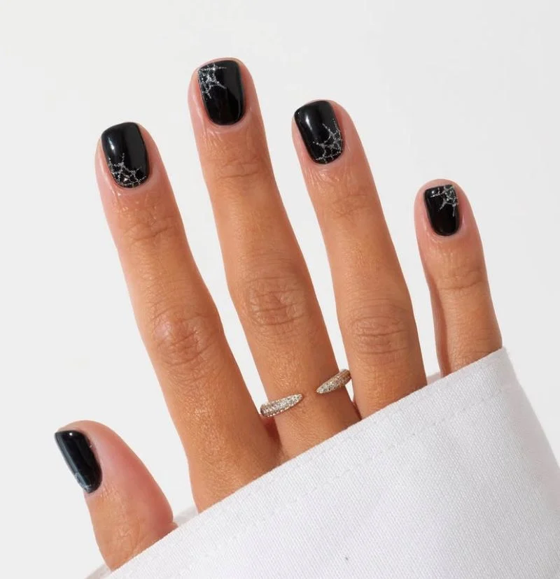 Black Spider Web Nails