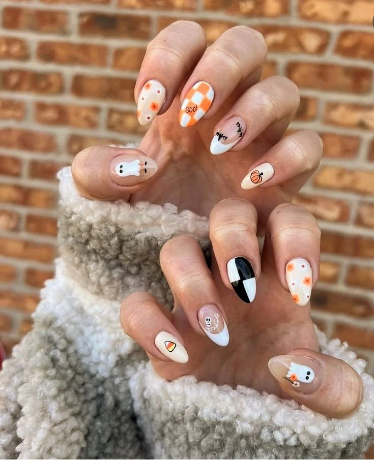 Candy Corn and Halloween Nail Designs