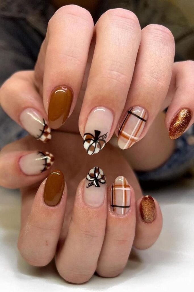 Checkered Pumpkin Tip and Plaid Pattern