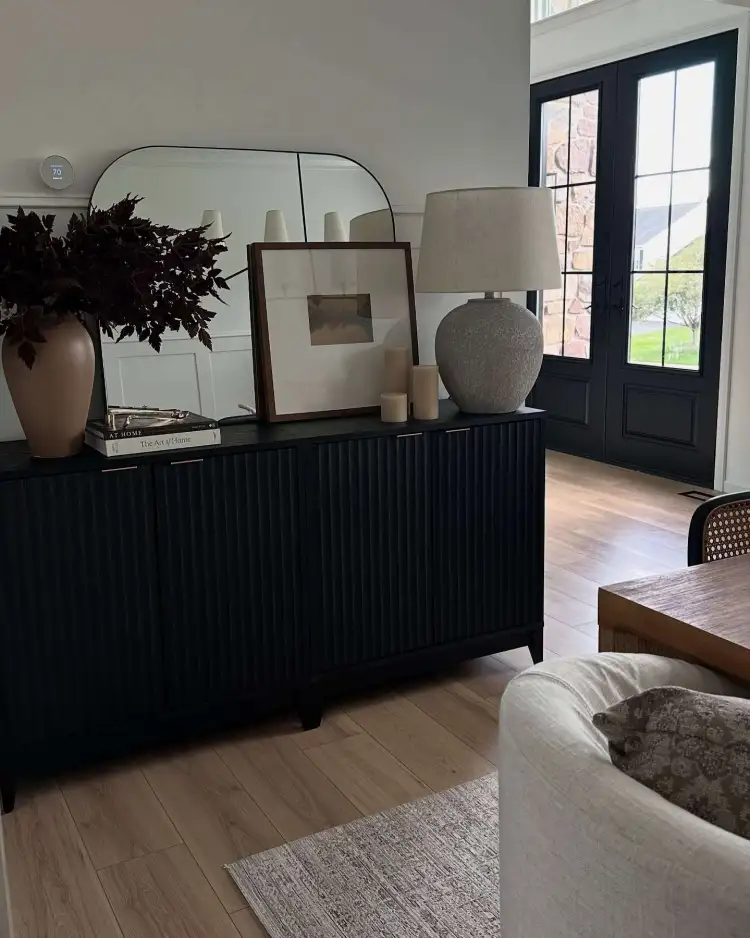 Chic Dark Sideboard Styling