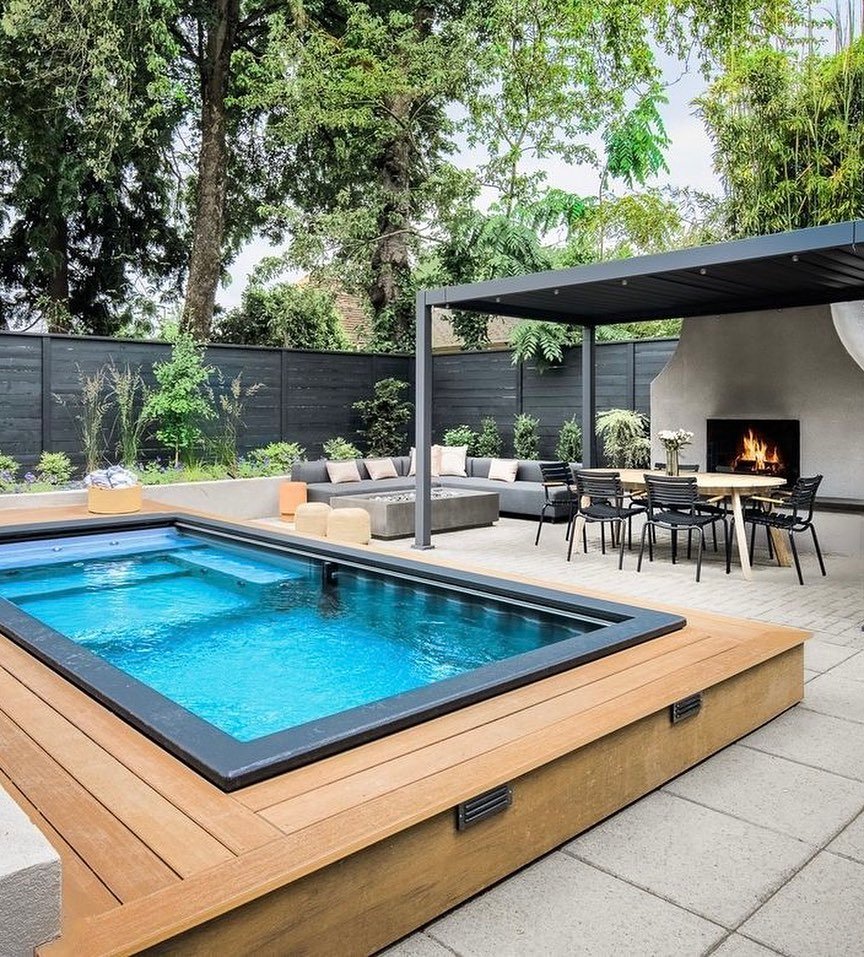 Chic Fireside Lounging Area