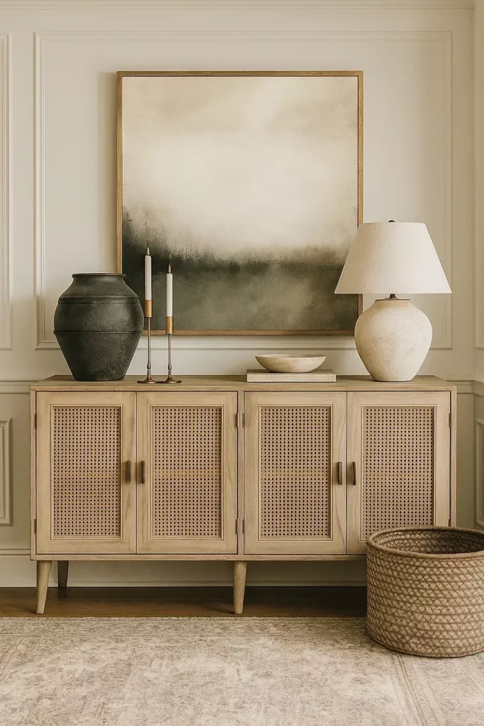 Clean Neutral Sideboard Styling