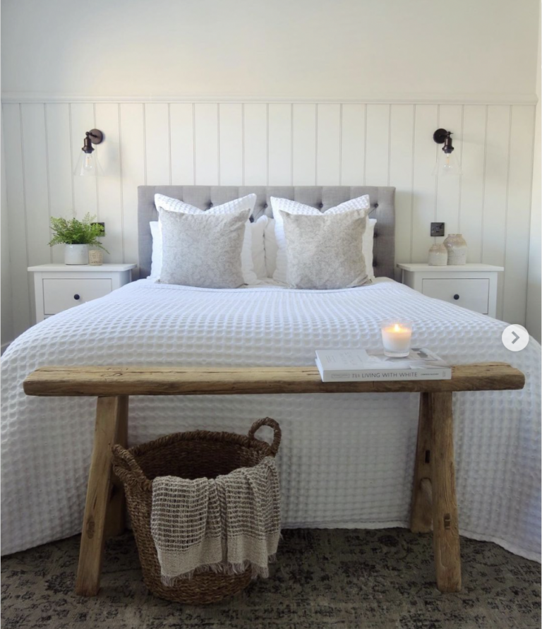 Cozy Bedroom Wainscoting Texture Walls