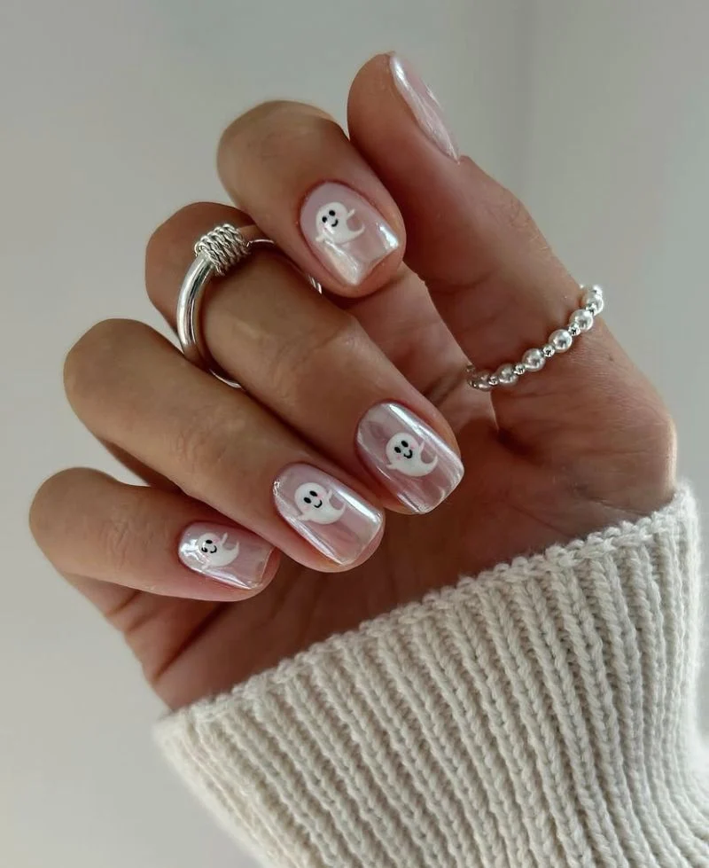 Cute Ghost Nail Design