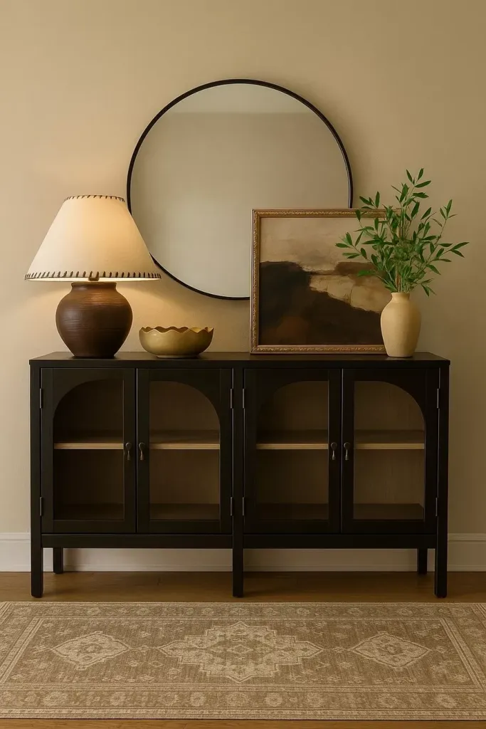 Dark Modern Sideboard Styling