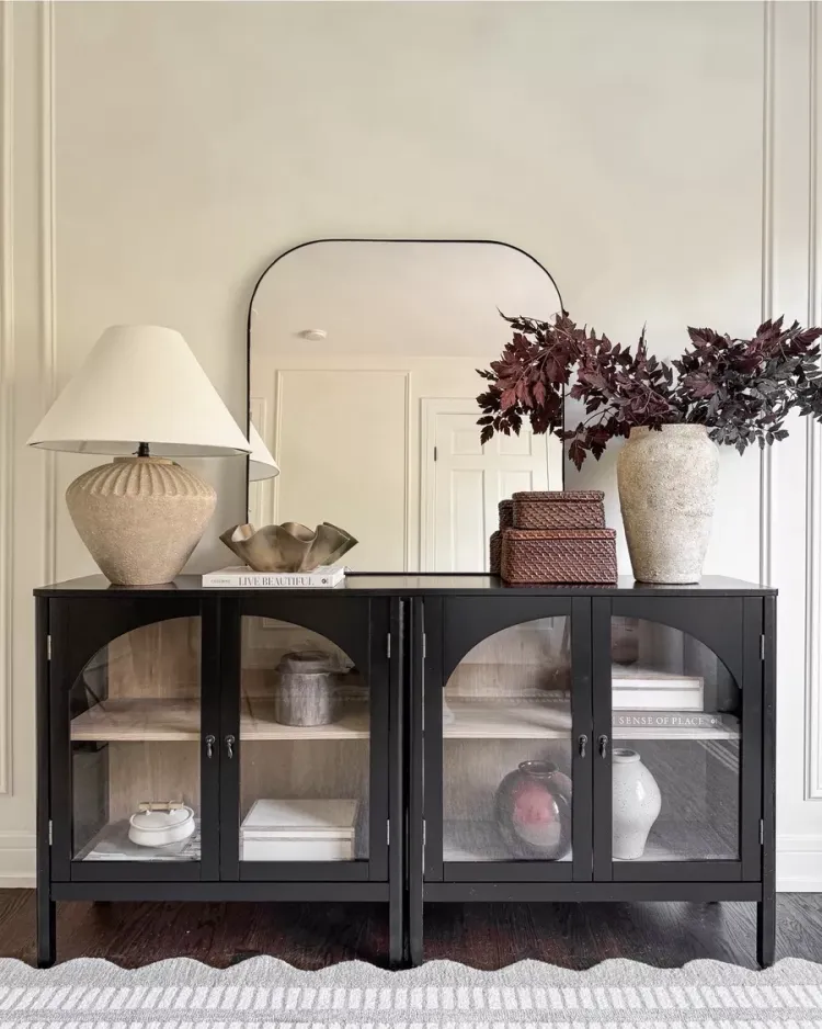 Dark and Rustic Sideboard Styling