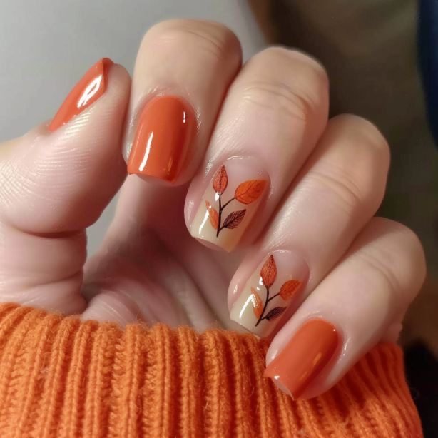 Fall Leaf Nail Art