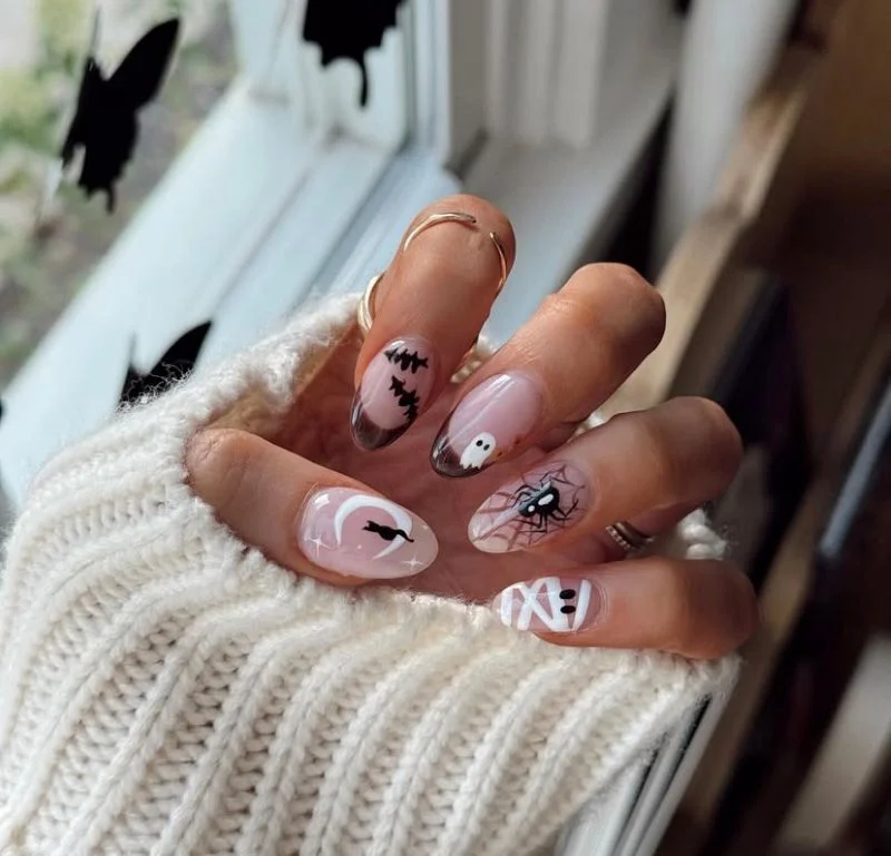 Halloween Almond Nails