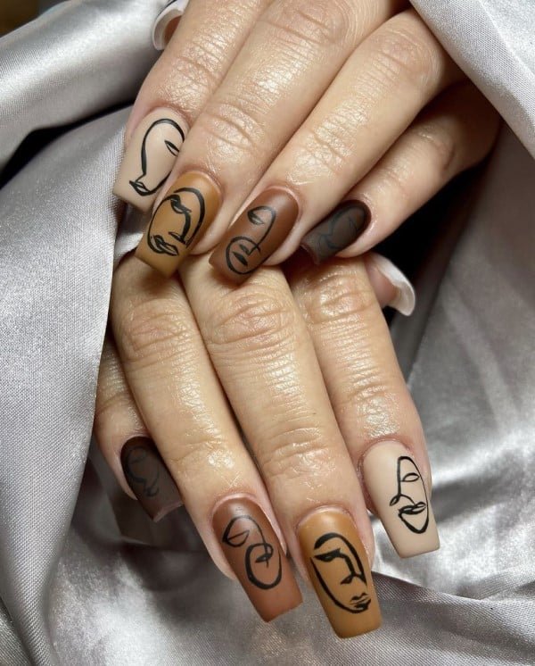 Hand Painted Abstract Face Art