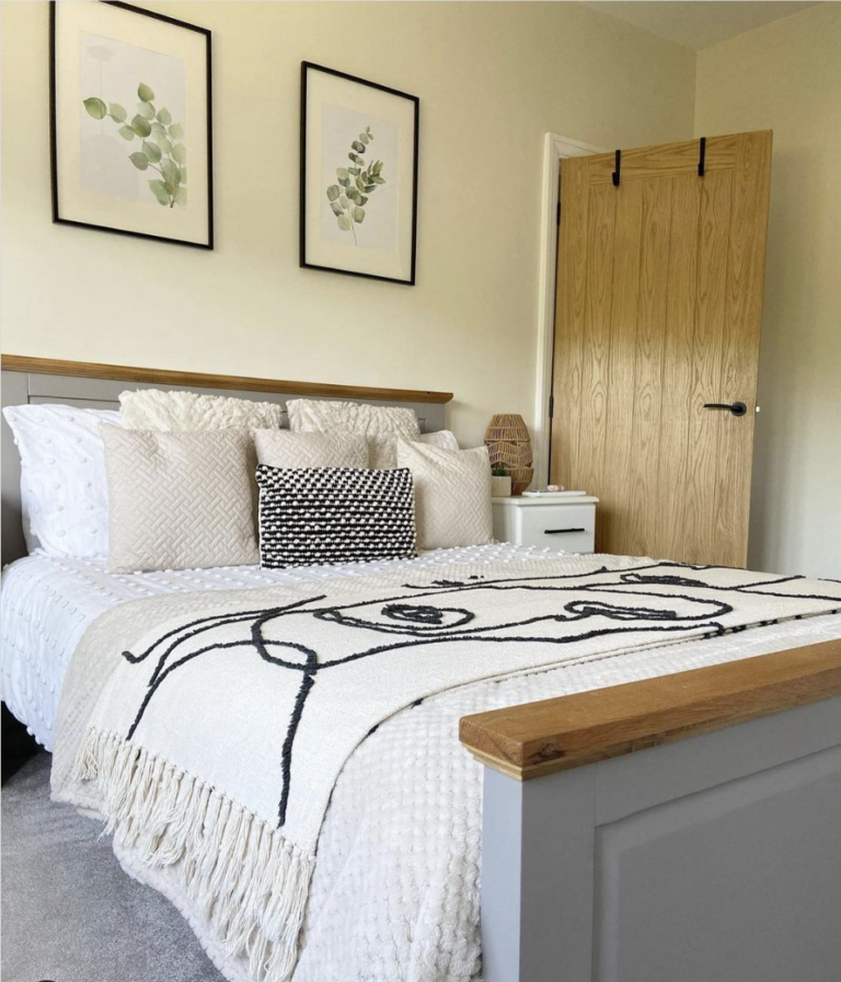 Light Wood Door For Neutral Colour Bedroom