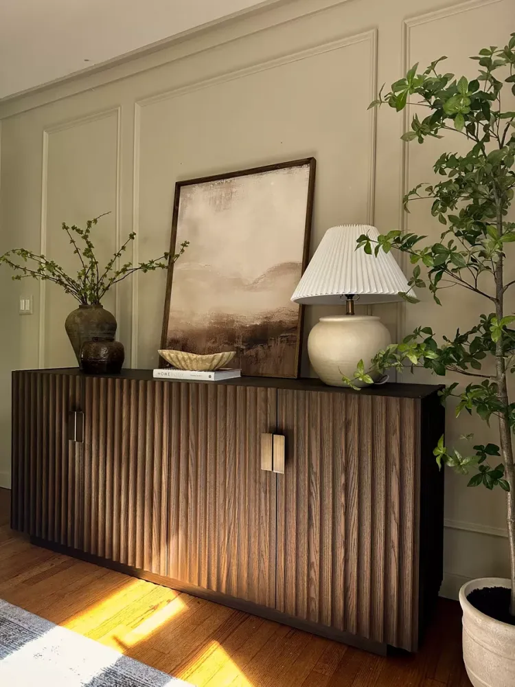 Minimal Dark Sideboard Styling