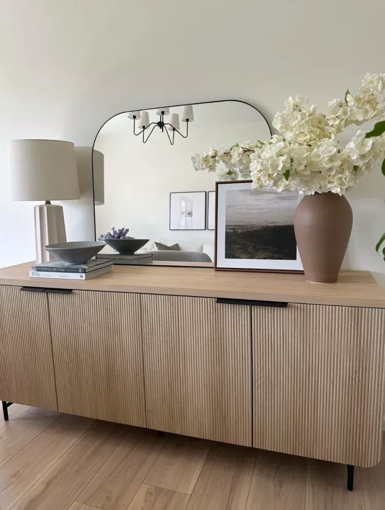 Neutral Aesthetic Sideboard Styling