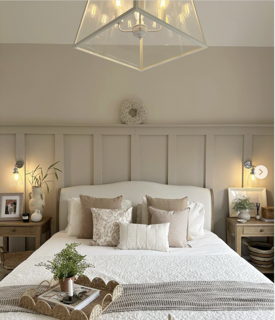 Neutral Bedroom Ideas With Wainscoting Accent Wall