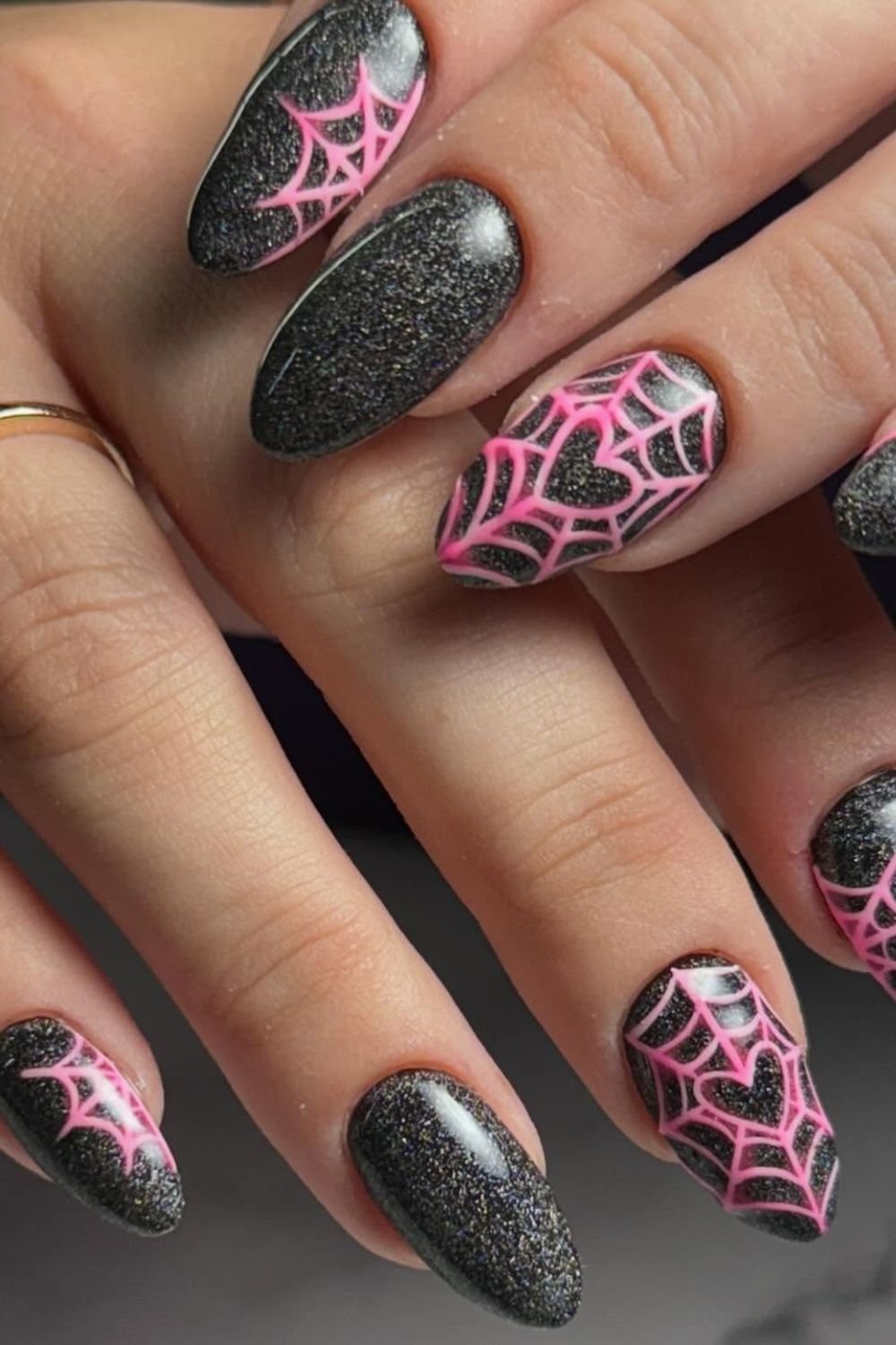 Pink Web Hearts