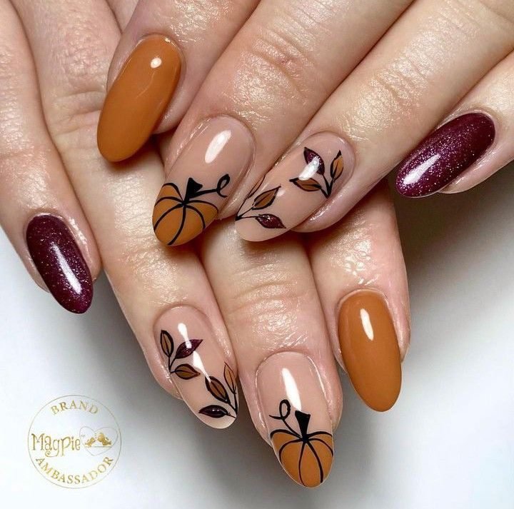 Pumpkin & Fall Leaf Accent