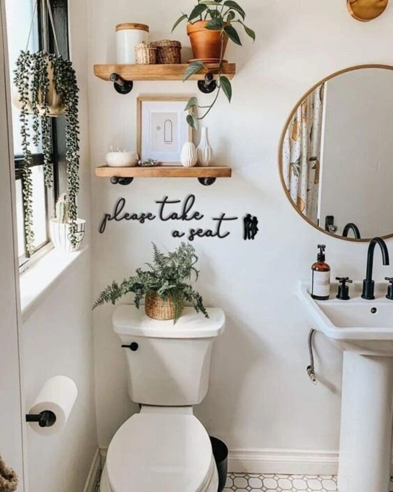 Rattan Vase with Plant