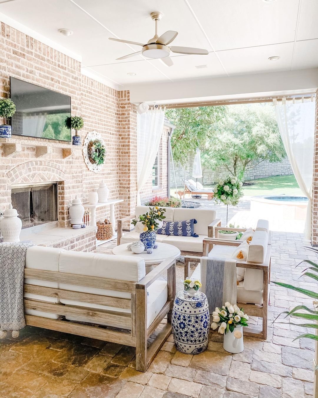 Rustic Charm Meets Soft Drapery